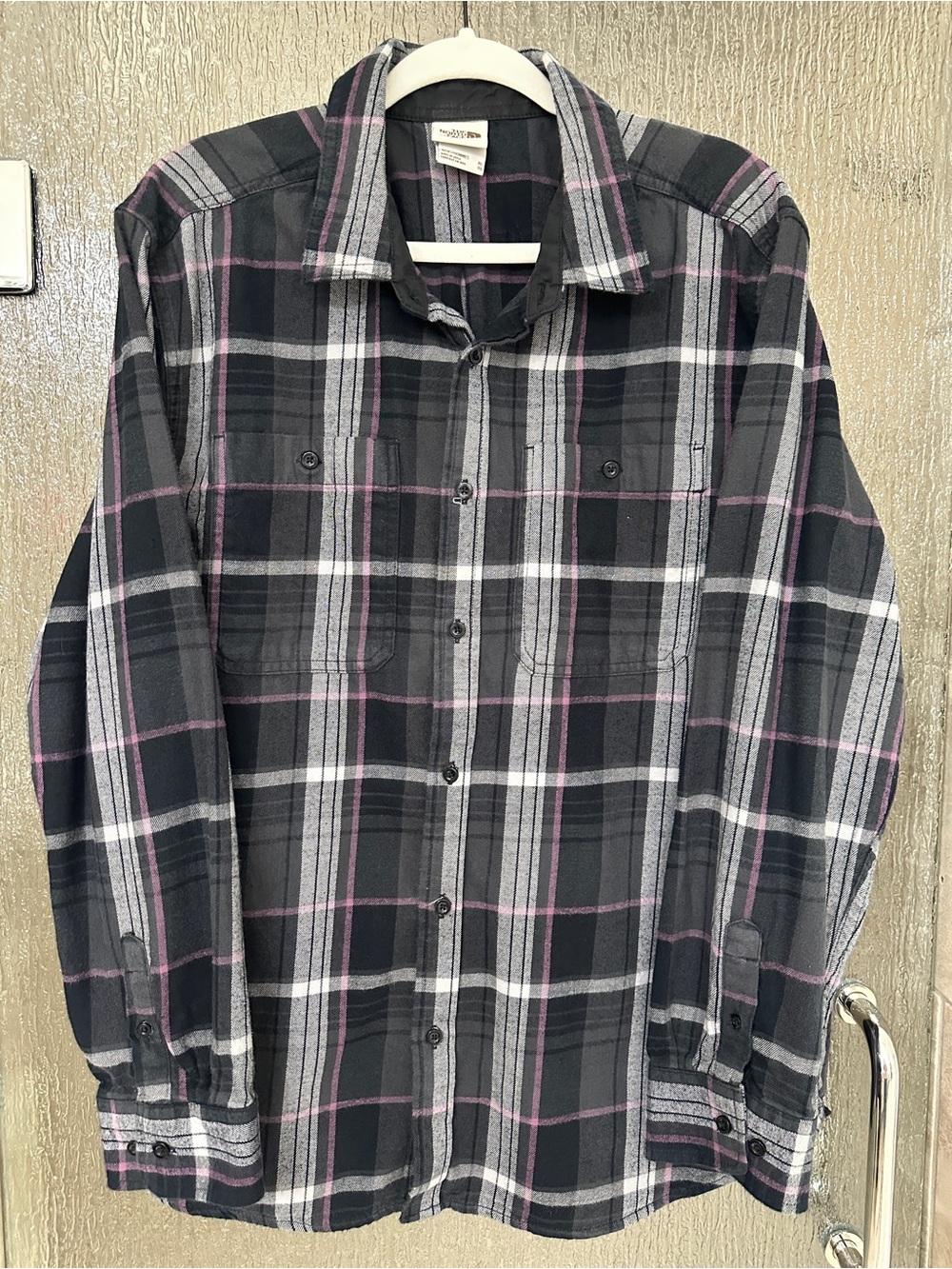 The North Face Women’s Black, White & Purple Plaid Button-Down Shirt